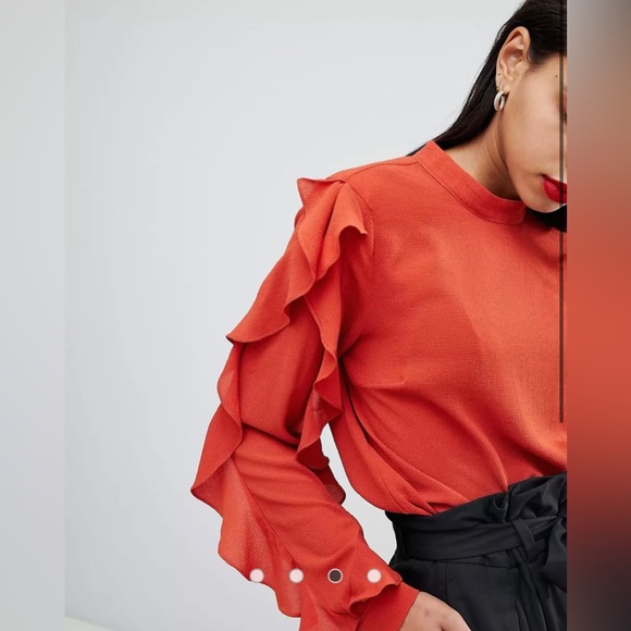 Y.A.S Suffia ruffle sleeve blouse - Picture 2 of 3